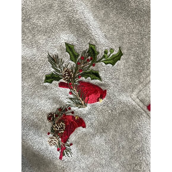 Gray Long Sleeve V-Neck Fleece Pullover M Embroidered Cardinals - Picture 7 of 12